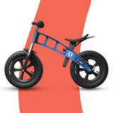 side view of FirstBIKE Lightweight Fat Cross Balance Bike With Brake - Light Blue