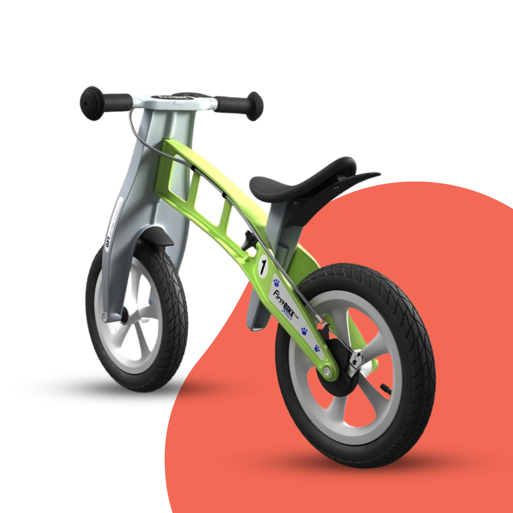 rear view of FirstBIKE Lightweight Street Balance Bike with Brake - Green