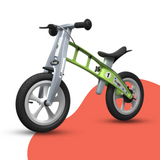 front view of FirstBIKE Lightweight Street Balance Bike with Brake - Green