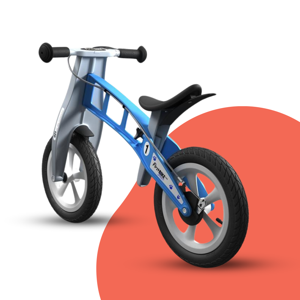 rear view of FirstBIKE Lightweight Street Balance Bike with Brake - Light Blue