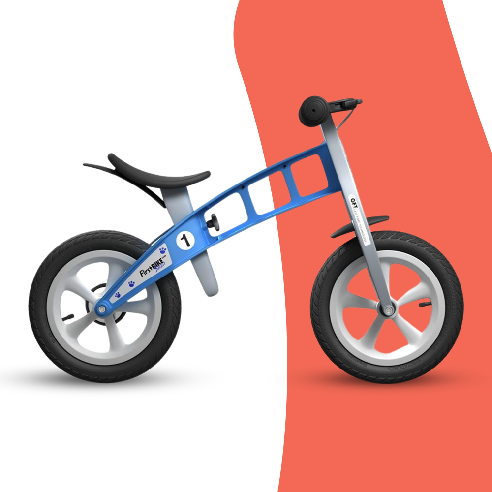 side view of FirstBIKE Lightweight Street Balance Bike with Brake - Light Blue