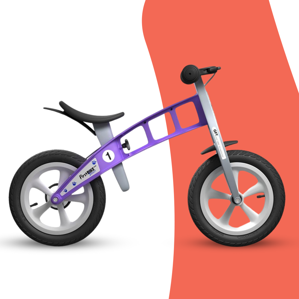 side view of FirstBIKE Lightweight Street Balance Bike with Brake - Violet