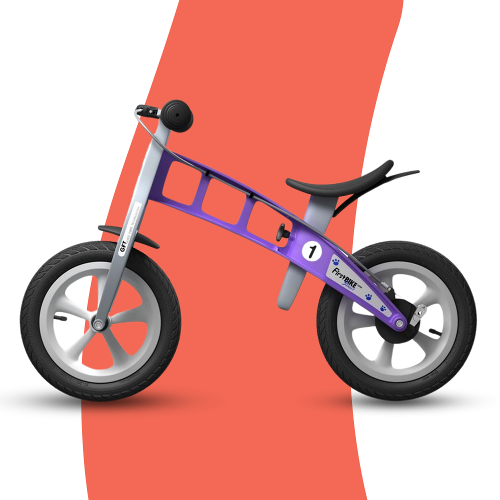 side view of FirstBIKE Lightweight Street Balance Bike with Brake - Violet