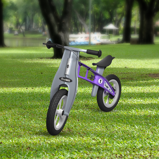 park view with the FirstBIKE Lightweight Street Balance Bike with Brake - Violet