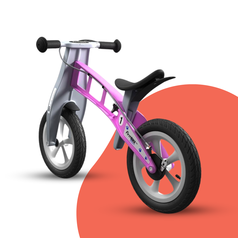 rear view of FirstBIKE Lightweight treet Balance Bike with Brake - Pink