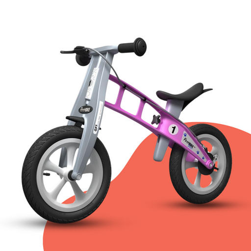 front view of FirstBIKE Lightweight treet Balance Bike with Brake - Pink