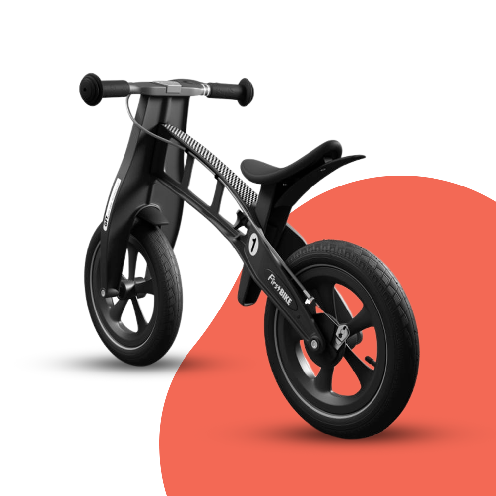 rear view of FirstBIKE Limited Edition Balance Bike with Brake - Black