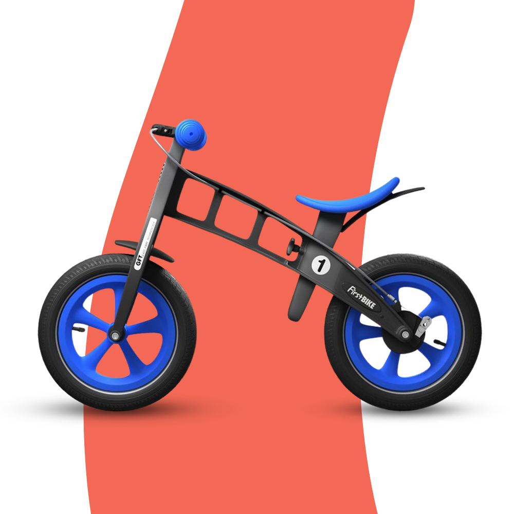 side view of FirstBIKE Limited Edition Balance Bike with Brake - Blue