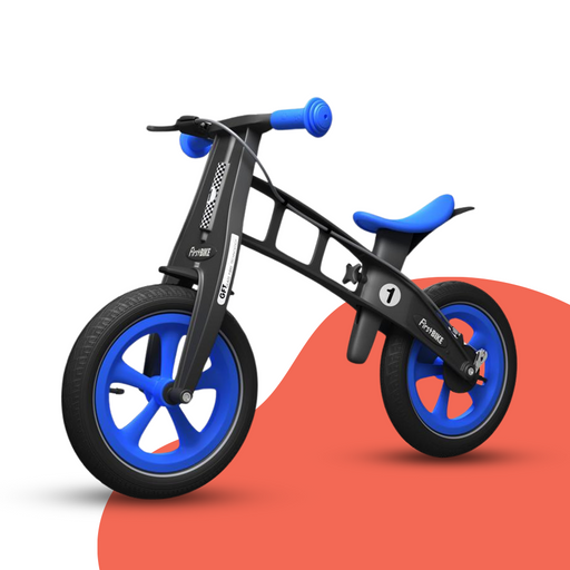 front view of FirstBIKE Limited Edition Balance Bike with Brake - Blue