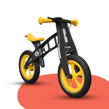 front view of FirstBIKE Limited Edition Balance Bike with Brake - Yellow