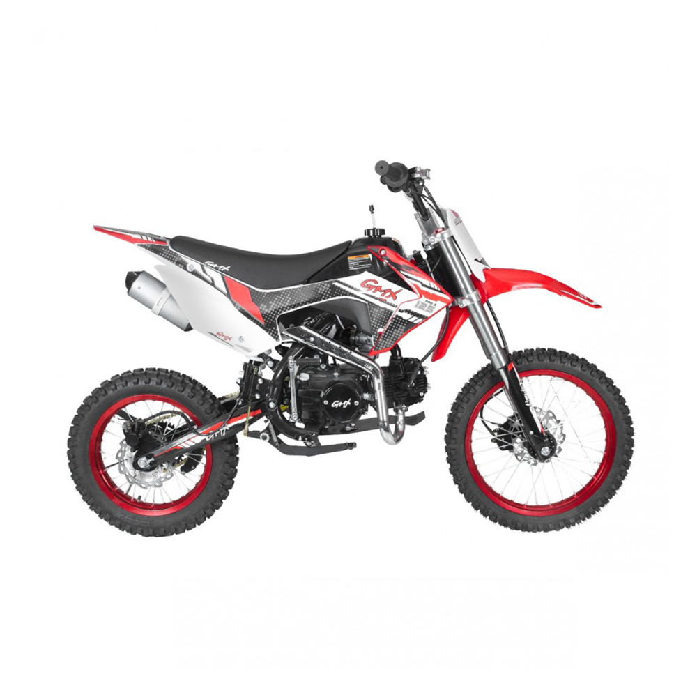 side view of GMX 125cc 4-Stroke Pro X Kids Dirt Bike - Red