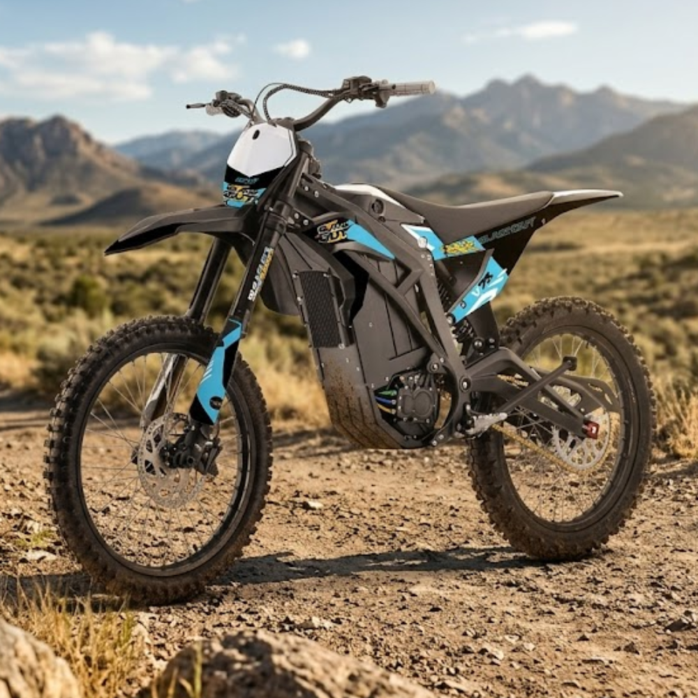 GMX V75 72V Kids Electric Dirt Bike - Blue