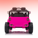 Pink toy car with black accents on a gradient background