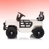 Toy jeep model on a gradient background