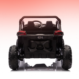 Go Skitz Switch 24V E-Buggy Kids Ride On with red accents on a gradient background