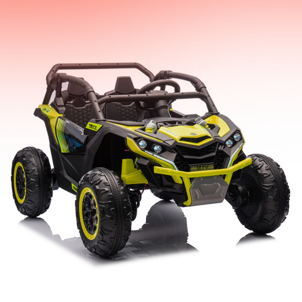 Go Skitz Switch 24V E-Buggy Kids Ride On on a gradient background