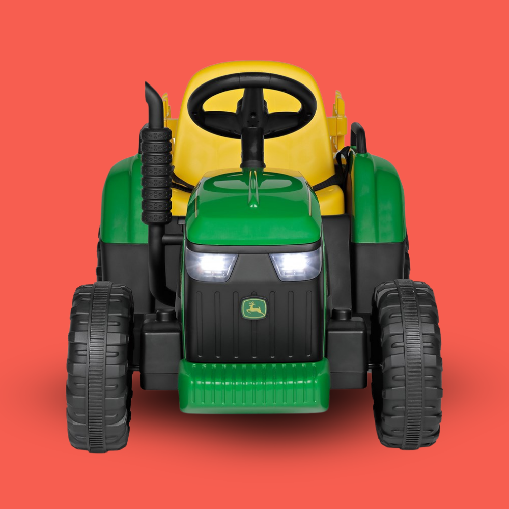 John Deere Farm Power 12V Kids Ride On Tractor with Trailer and Remote