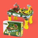 John Deere Farm Sand and Water 2-in-1 Kids Play Table and Box Packaging on Orange Background