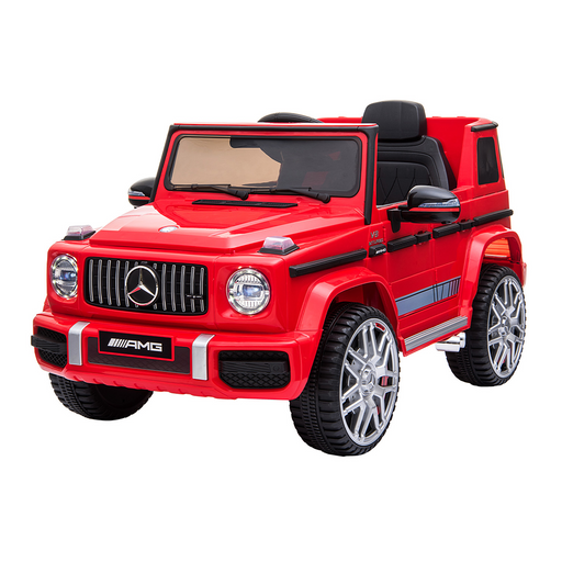 perspective view of Kahuna 12v Licensed Mercedes Benz AMG G63 Kids Electric Ride On with Remote - Red