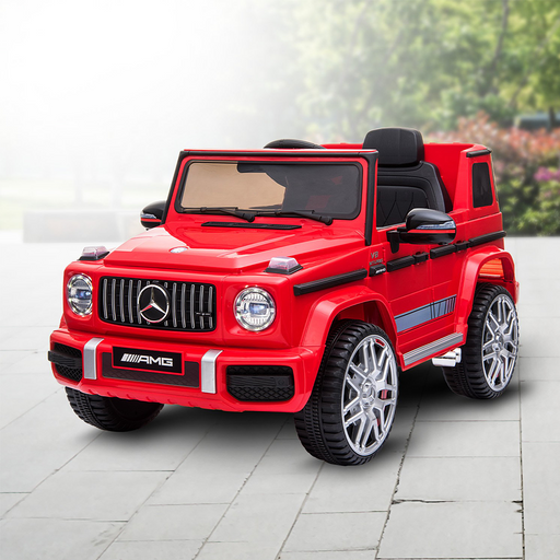 outdoor view with the Kahuna 12v Licensed Mercedes Benz AMG G63 Kids Electric Ride On with Remote - Red