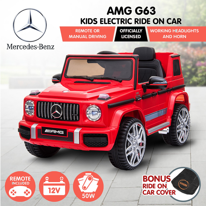 features and highlight of the Kahuna 12v Licensed Mercedes Benz AMG G63 Kids Electric Ride On with Remote - Red