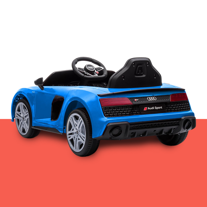 rear view of Kahuna 12v Licensed Audi Sport Kids Electric Ride On with Remote - Blue