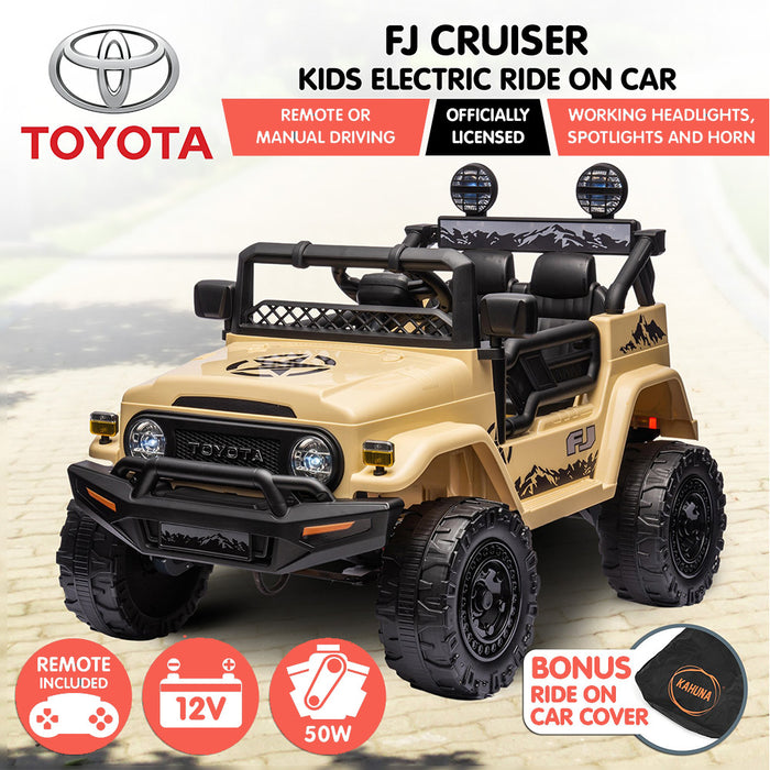 Kahuna Authorised Toyota Fj Cruiser Kids Electric Ride On Car - Khaki