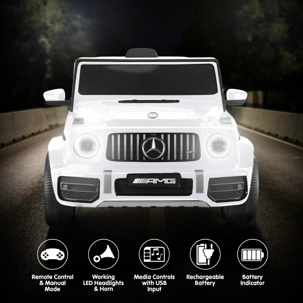 Kahuna Mercedes Benz AMG G63 12v Kids Electric Ride On Car with Remote - White