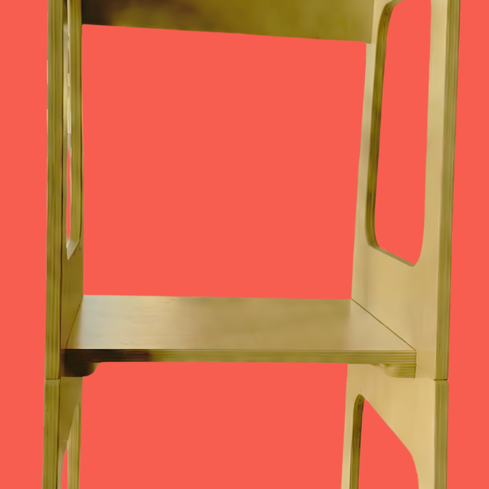 Gold chair on a red background