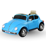 Blue toy Volkswagen Beetle on a white background
