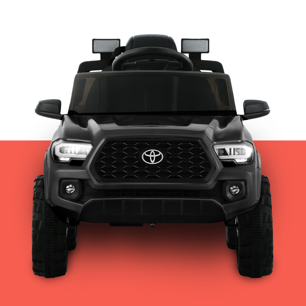 front view of Licensed Toyota Tacoma 12v Off Road Kids Electric Ride On with Remote - Black