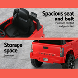 spacious and storage area of Licensed Toyota Tacoma 12v Off Road Kids Electric Ride On with Remote - Red