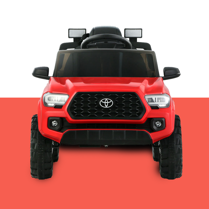 front view of Licensed Toyota Tacoma 12v Off Road Kids Electric Ride On with Remote - Red