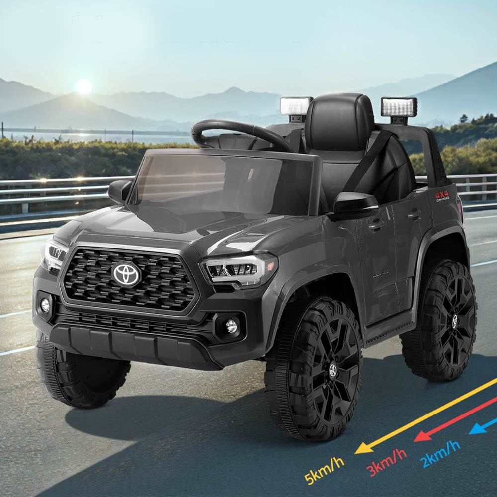 Licensed 12v Toyota Tacoma Off Road Kids Electric Ride On Car with Remote - Grey