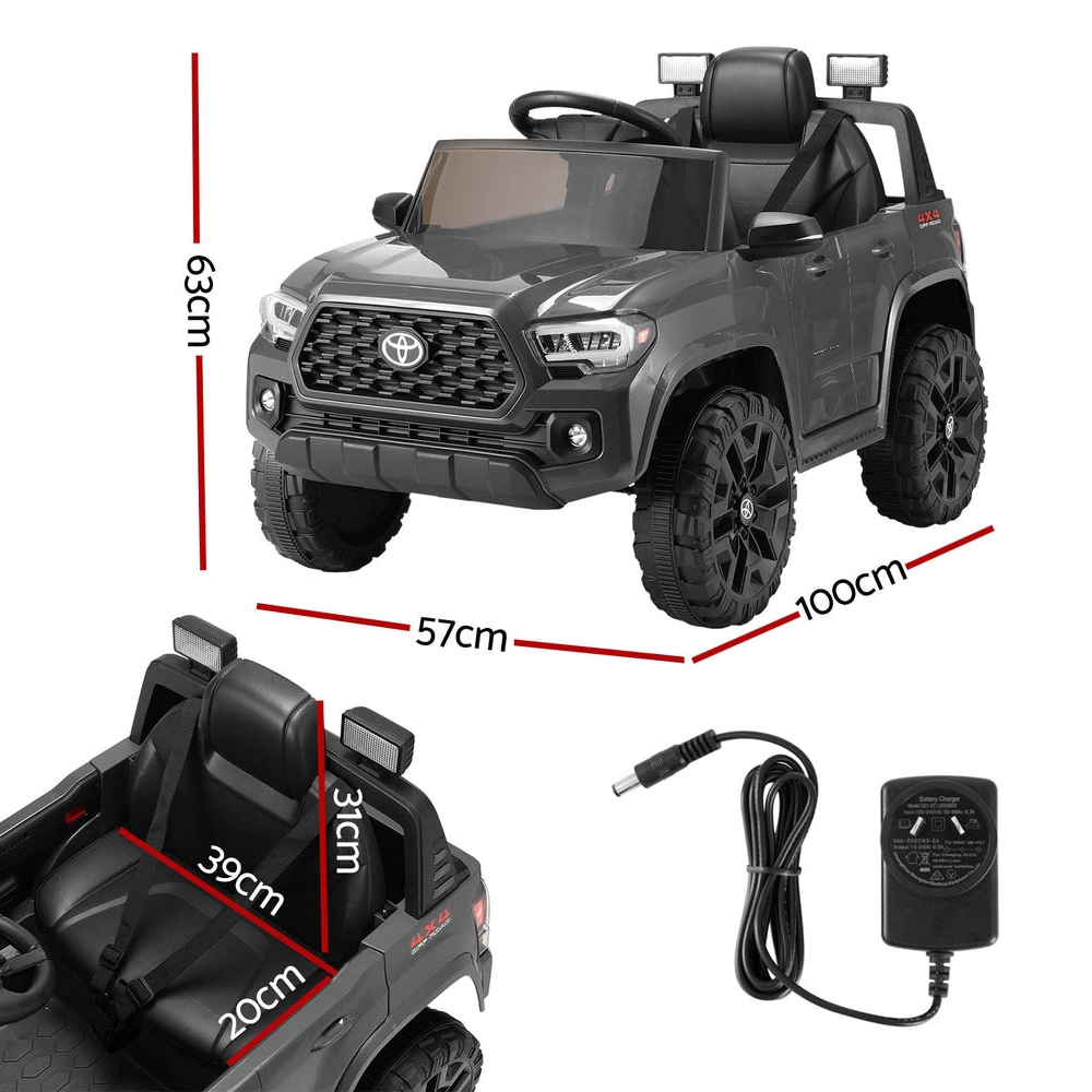 A black Jeep-inspired remote-controlled ride-on electric car 