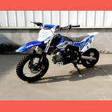 front view of MJM 110cc Petrol Powered 4-Stroke Kids Trail Pit Dirt Bike - Blue