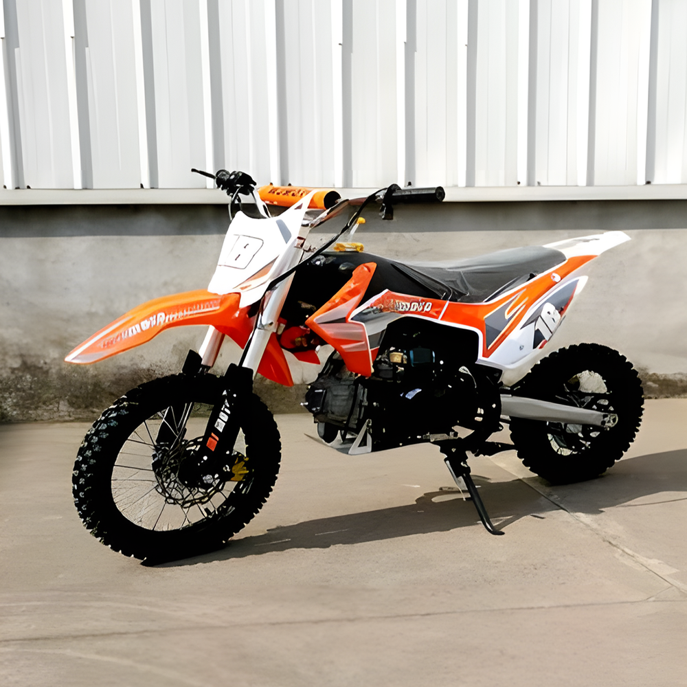 MJM 110cc Petrol Powered 4-Stroke Kids Trail Pit Dirt Bike - Orange