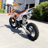 rear view of MJM 110cc Petrol Powered 4-Stroke Kids Trail Pit Dirt Bike - Orange