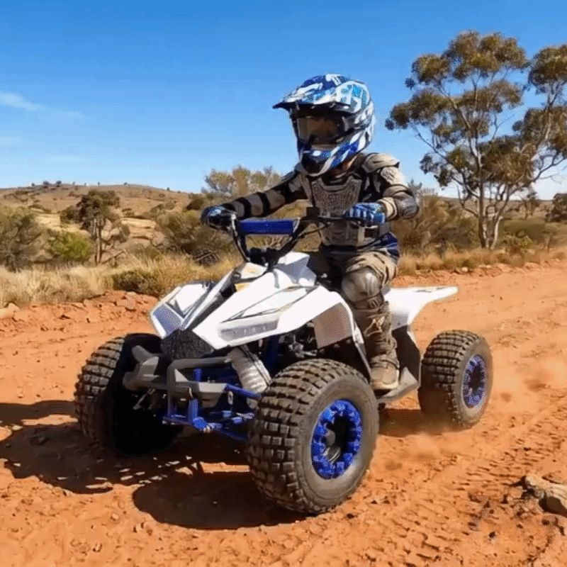 MJM 125cc 1+1 Petrol Powered Kids Sports Quad Bike - Blue