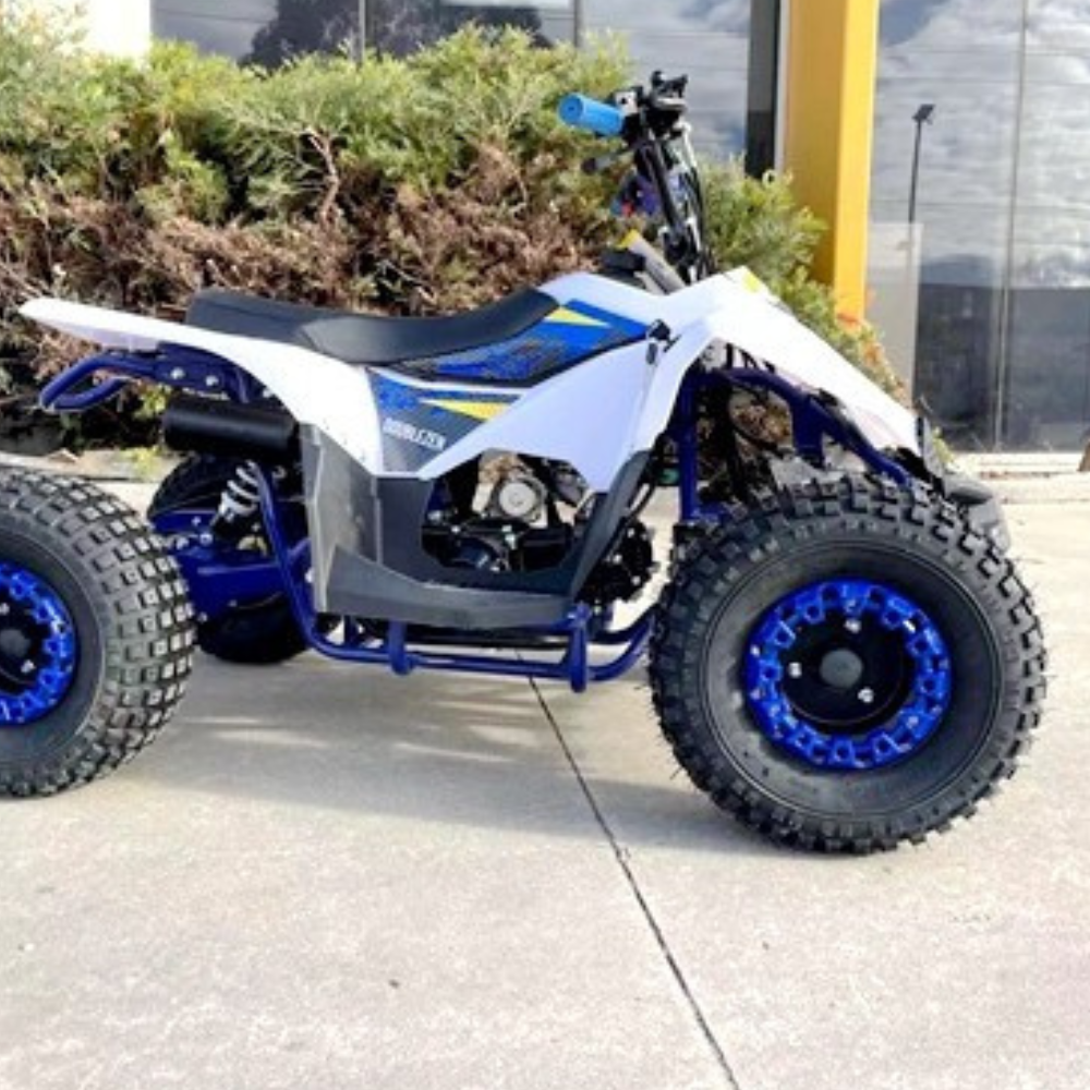 MJM 125cc 1+1 Petrol Powered Kids Sports Quad Bike - Blue