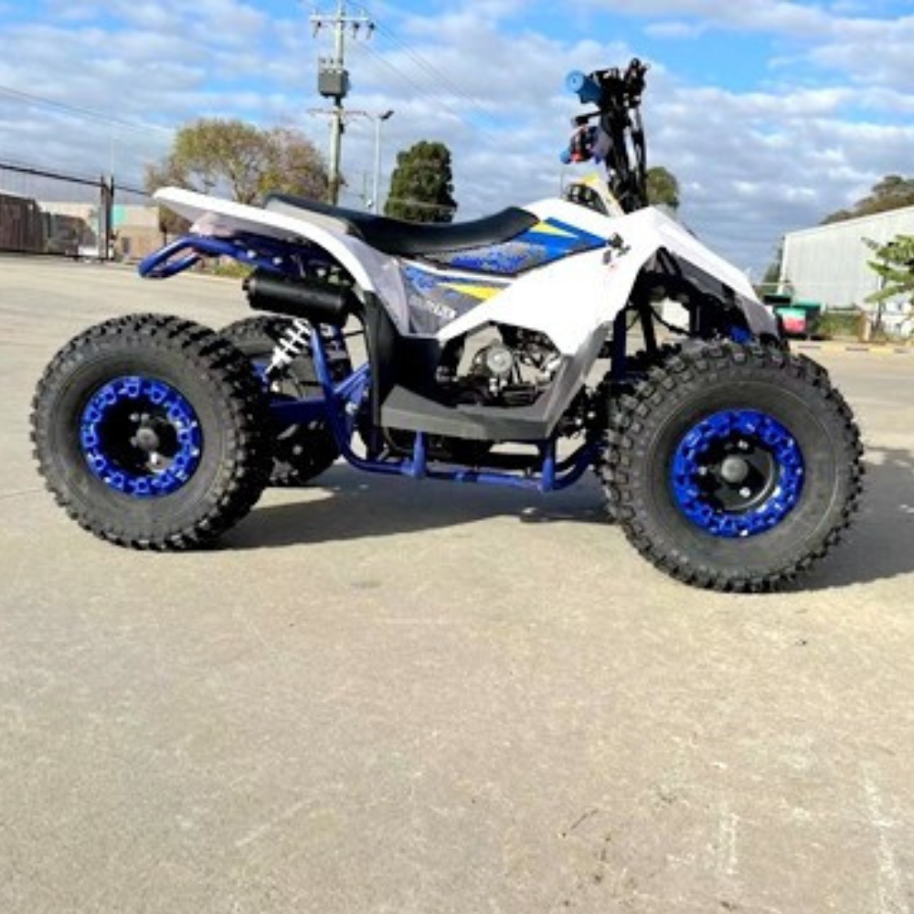 MJM 125cc 1+1 Petrol Powered Kids Sports Quad Bike - Blue