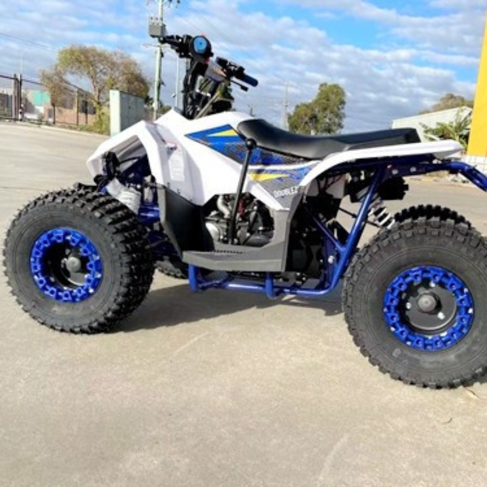 MJM 125cc 1+1 Petrol Powered Kids Sports Quad Bike - Blue