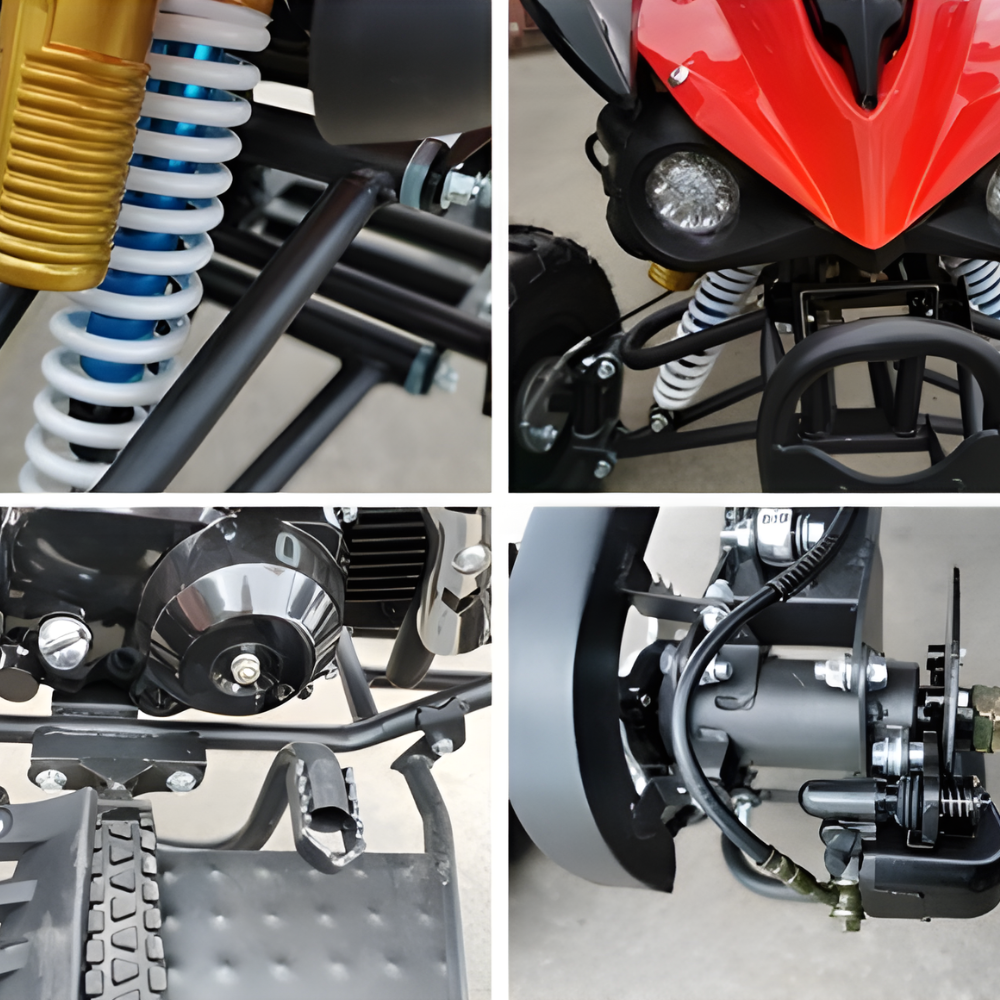 MJM 125cc 3+1 Petrol Powered Kids Sports Quad Bike - Red