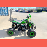 side view of MJM 125cc 3+1 Petrol Powered Kids Sports Quad Bike - Green