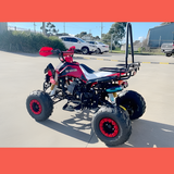 rear view of MJM 125cc 3+1 Petrol Powered Kids Sports Quad Bike - Red