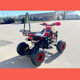 rear view of MJM 125cc 3+1 Petrol Powered Kids Sports Quad Bike - Red