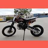 side view of MJM 125cc BigFoot Petrol Powered 4-Stroke Kids Dirt Bike - Black