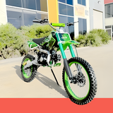 front view of MJM 125cc BigFoot Petrol Powered 4-Stroke Kids Dirt Bike - Green