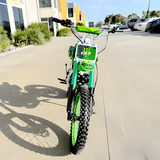 front view of MJM 125cc BigFoot Petrol Powered 4-Stroke Kids Dirt Bike - Green