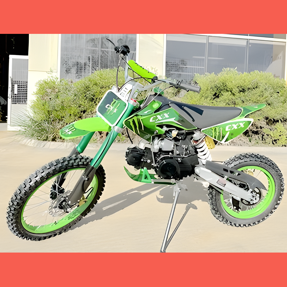 MJM 125cc BigFoot Petrol Powered 4-Stroke Kids Dirt Bike - Green